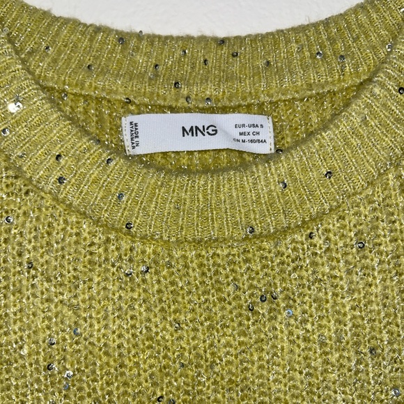 Mango yellow and silver thread and small sequin sweater - Picture 1 of 10